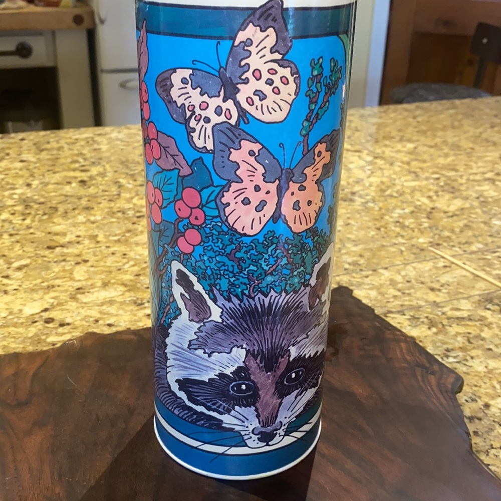 Vintage nature themed canister 1994 11” inches